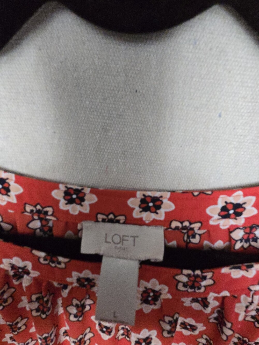 LOFT Red Floral Peasant Blouse - Picture 3 of 6